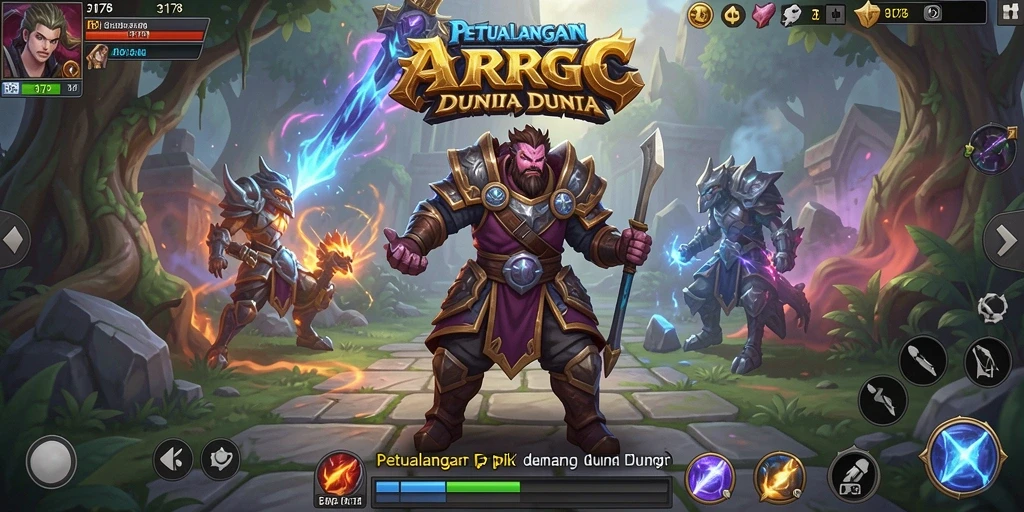 Screenshot game ARPG 3178 yang menunjukkan pertarungan seru di dunia fantasi.