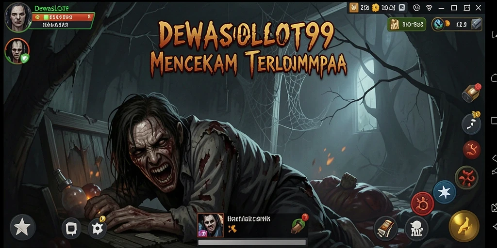 Tampilan gameplay DEWASLOT99 dengan nuansa horor yang mencekam.