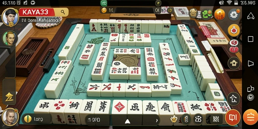 Screenshot gameplay KAYA33 menunjukkan serunya bermain Mahjong.