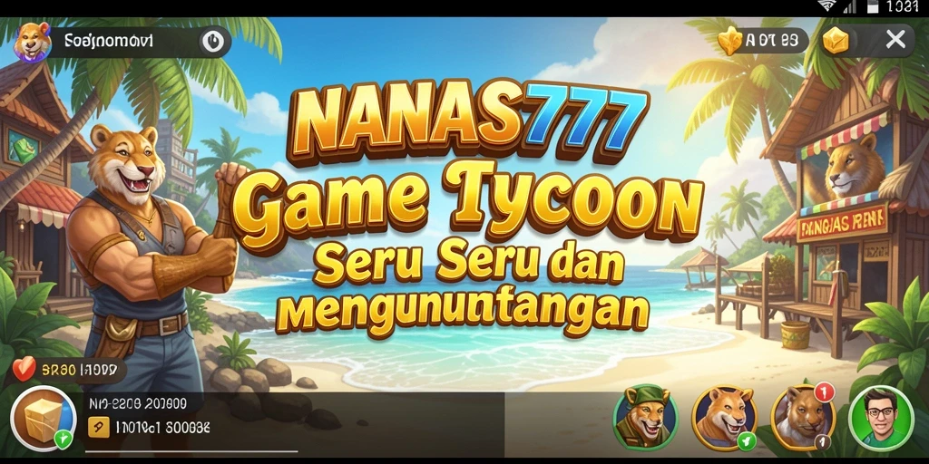 Tampilan gameplay NANAS777 yang menampilkan pembangunan bisnis yang seru.