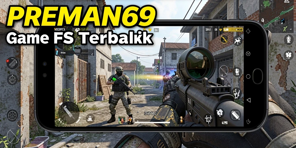 Tampilan menarik dari gameplay FPS di PREMAN69 yang seru.