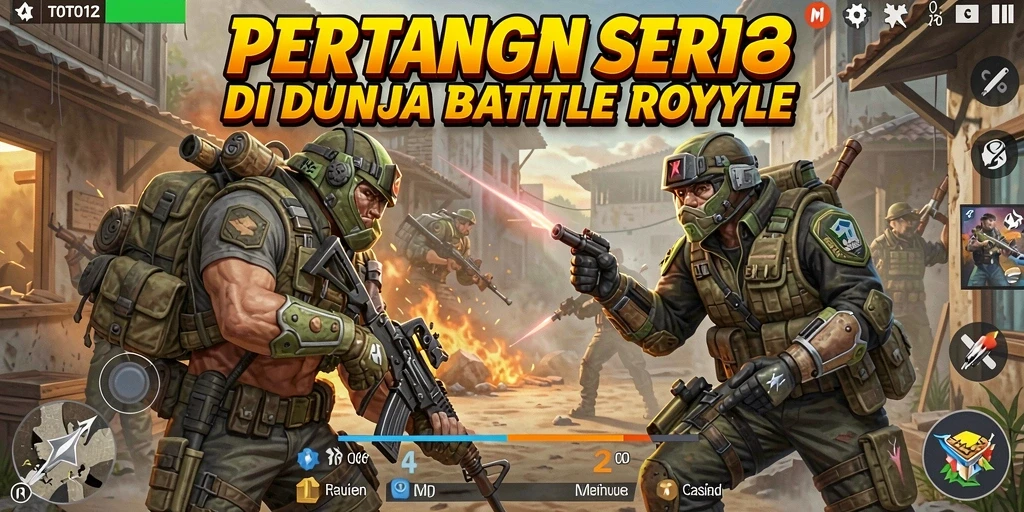 Tampilan gameplay seru dalam pertarungan Battle Royale di TOTO12.
